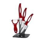 Набор керамических ножей Monarch mr-50008 red - Набор керамических ножей Monarch из 5 предметов в подарочной упаковке с красными ручками.