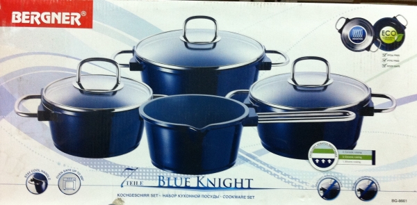 Набор посуды Bergner Blue Knight в подарочной упаковке